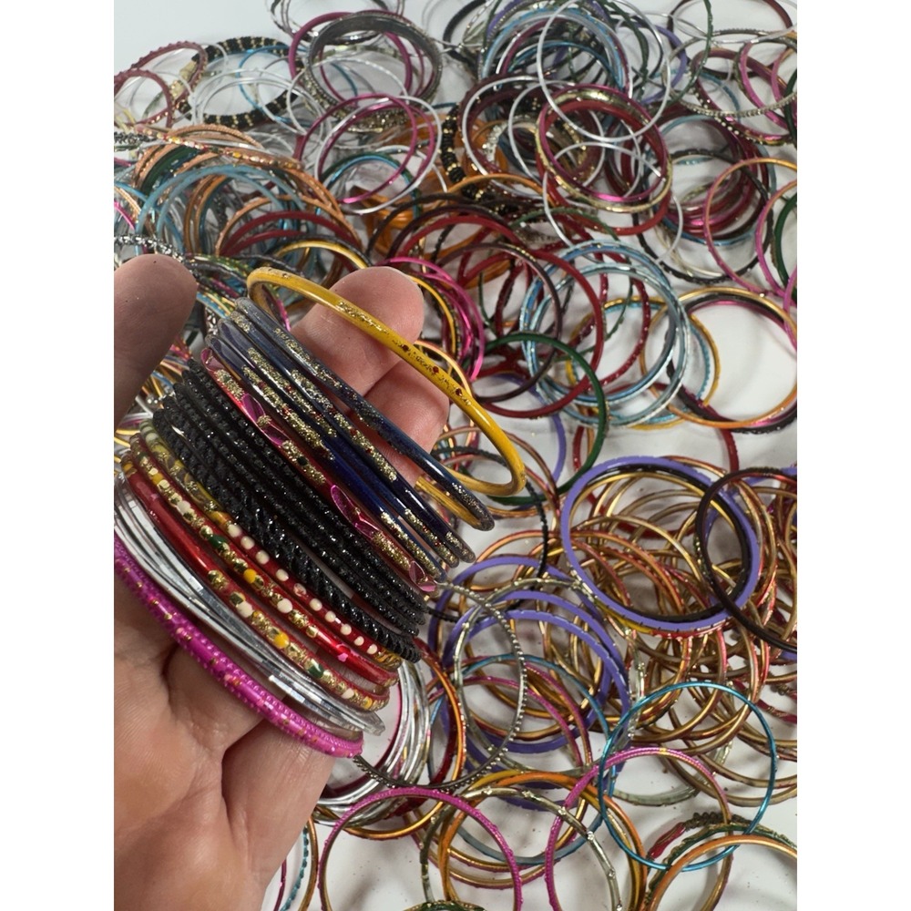 500pc Indian Bollywood Bangle Bracelet Lot Rhinestone Small 2.25-2.625" - Picture 12 of 15